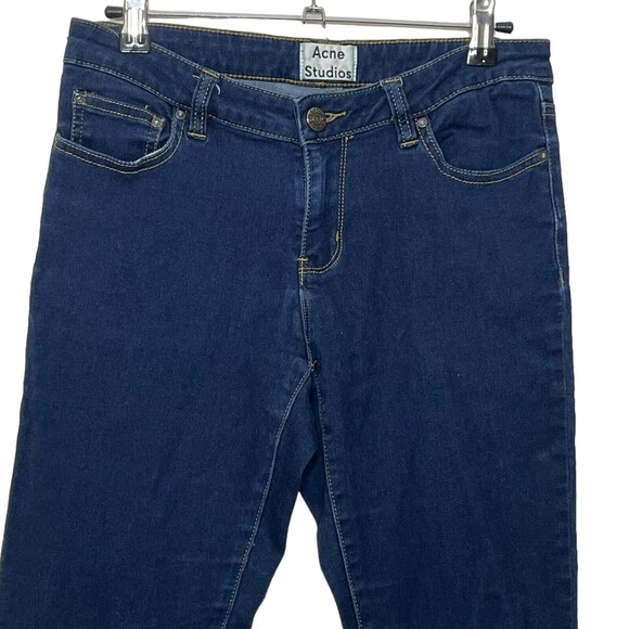 Acne Studios Jet Skinny Jeans Women’s Size 25 Eighties Blue Mid Rise Stretch Fit - Picture 3 of 14